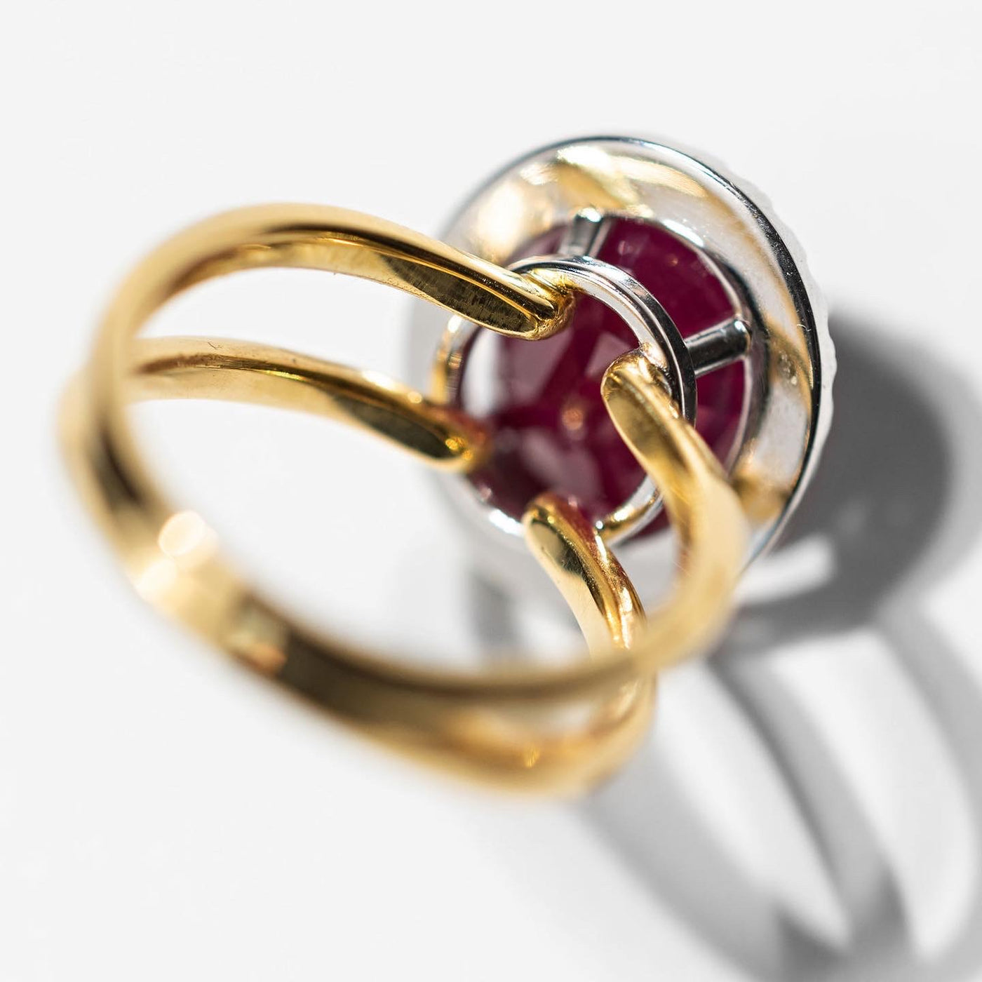 Ruby and Diamond Ring - Made to Order 14k White & Yellow Gold