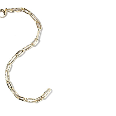 Diamond Cut Paperclip Bracelet - 14k Yellow Gold