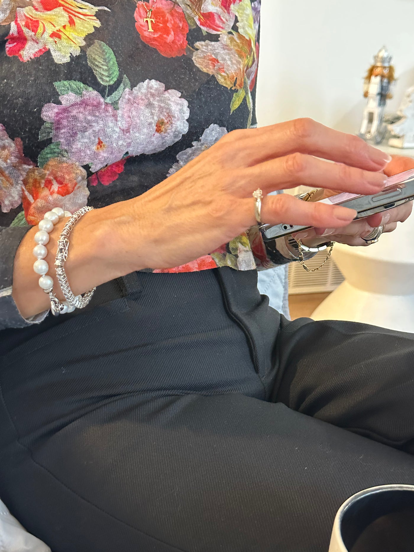 Baroque White Pearl Bracelet - sterling silver clasp