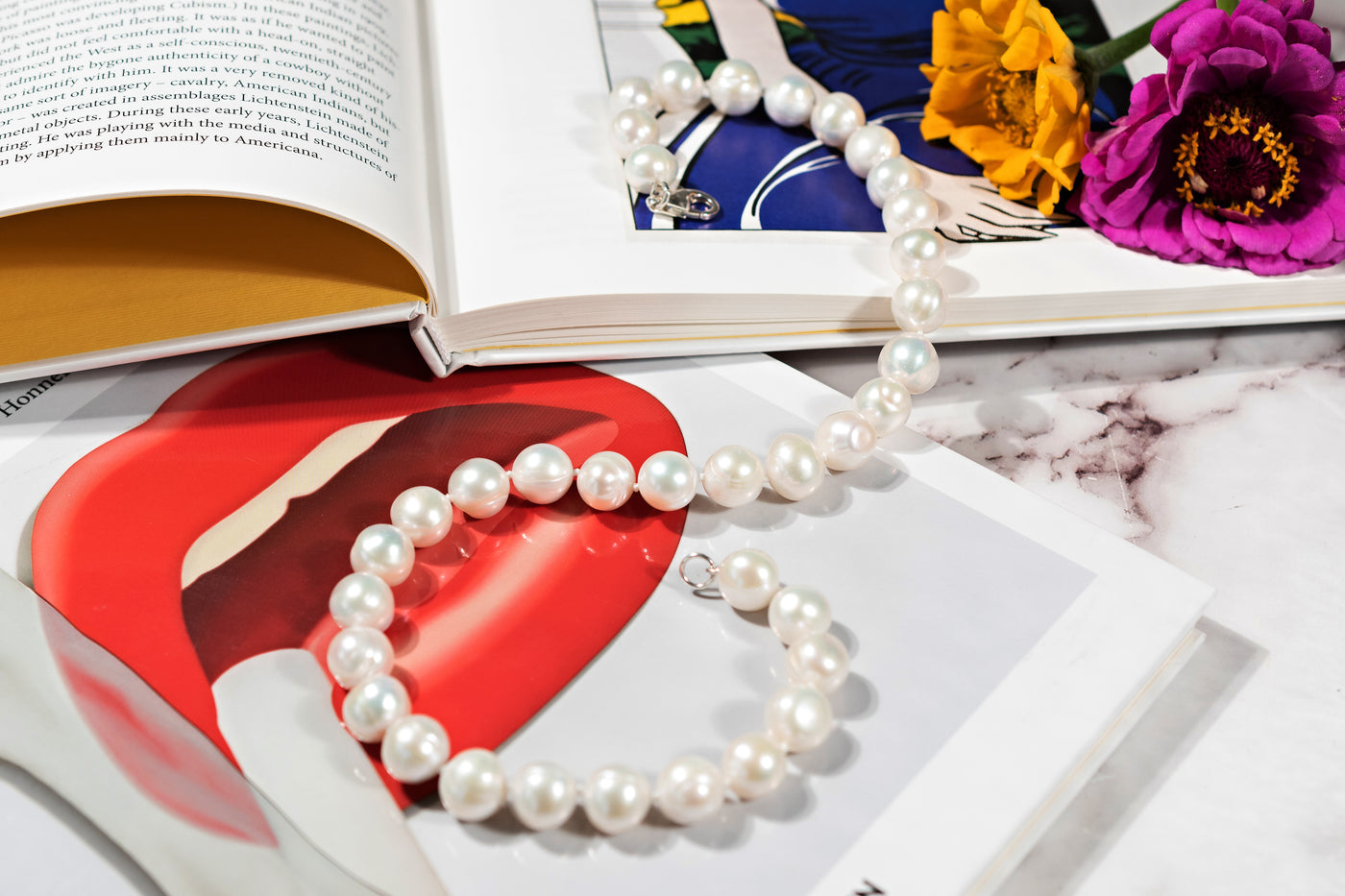White Round Fresh Water Pearl Necklace