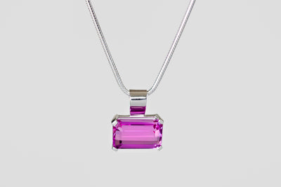 Vivid Pink Topaz Necklace