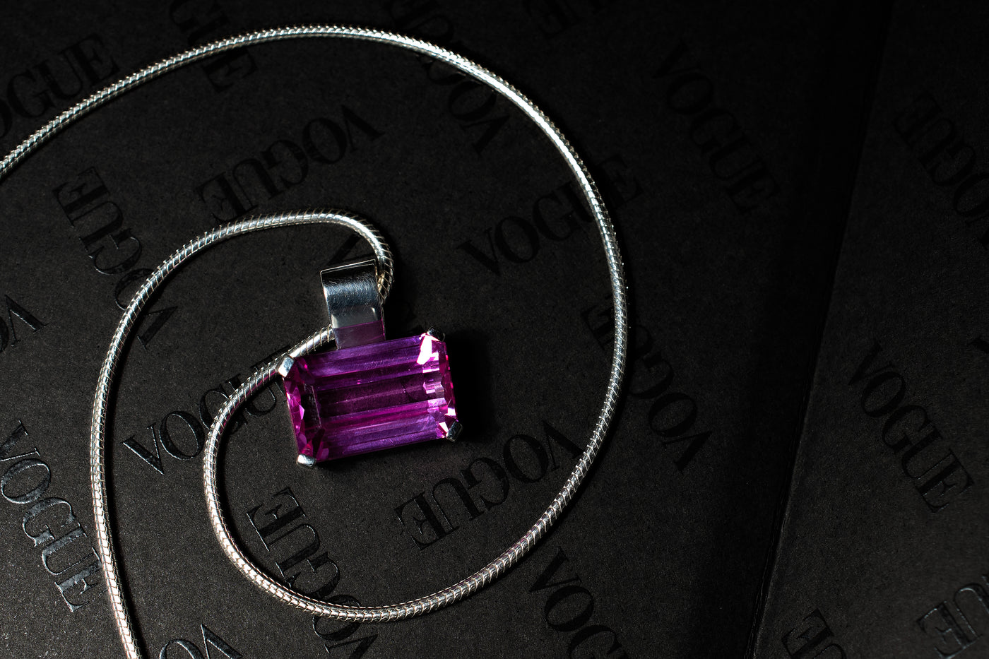 Vivid Pink Topaz Necklace