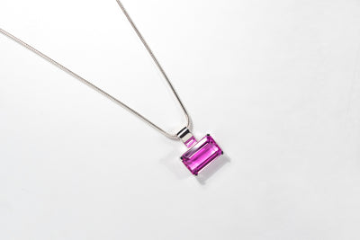 Vivid Pink Topaz Necklace