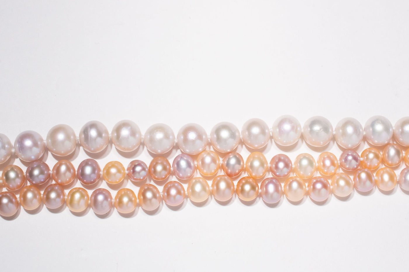 Pink & Peaches: Fresh Water Pearl Necklace - 18 inches