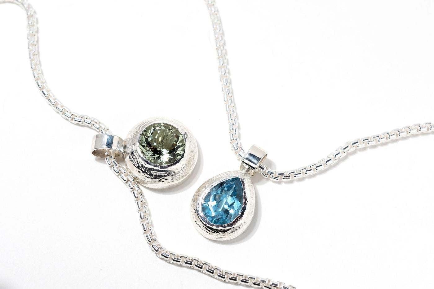 Swiss Blue Topaz Pendant Necklace