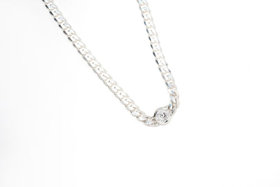 The Mini Link - Moissanite & Cuban link Necklace - 18 inch