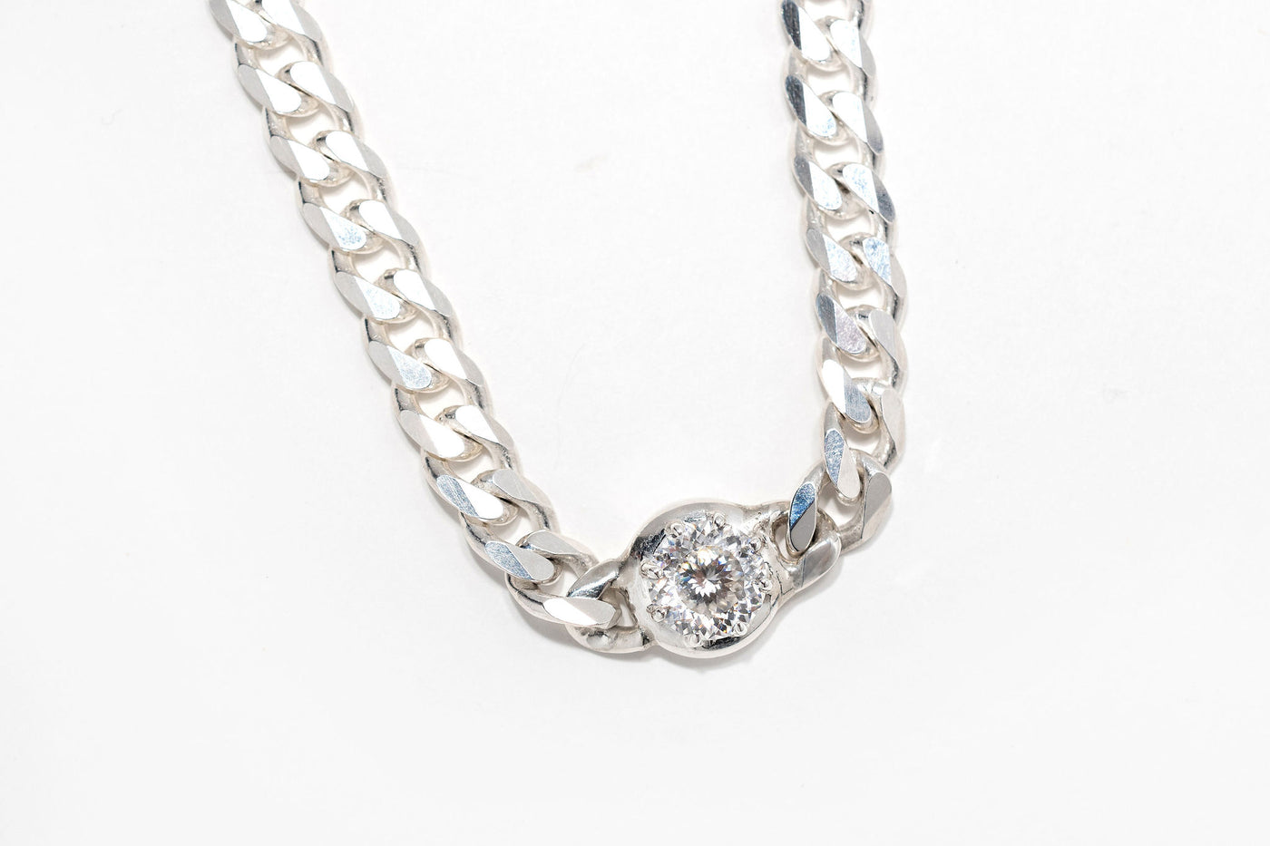 The Big Link - Moissanite & Cuban link Necklace - 18 inch