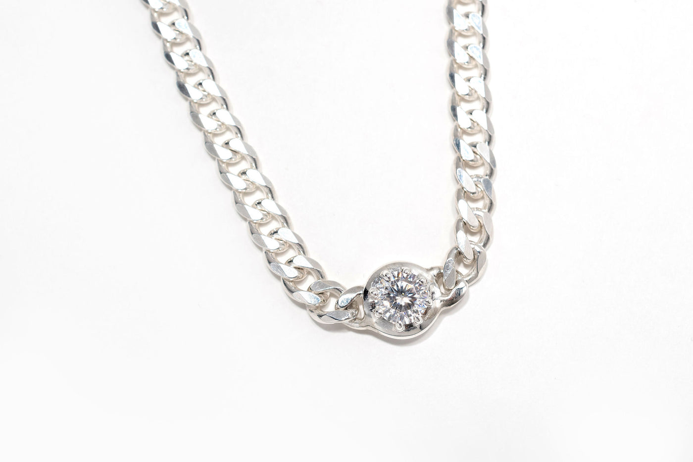 The Big Link - Moissanite & Cuban link Necklace - 18 inch