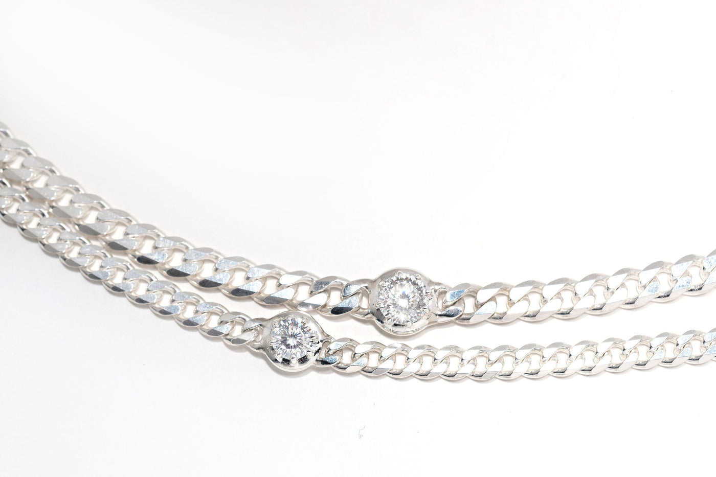 The Mini Link - Moissanite & Cuban link Necklace - 18 inch