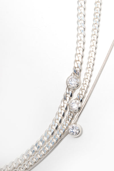 The Mini Link - Moissanite & Cuban link Necklace - 18 inch