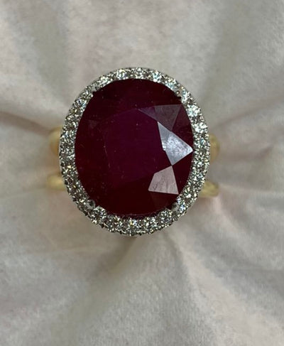 Ruby and Diamond Ring - Made to Order 14k White & Yellow Gold