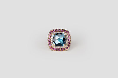 Pink Sapphire & Topaz Glam Ring - 10k Solid Gold