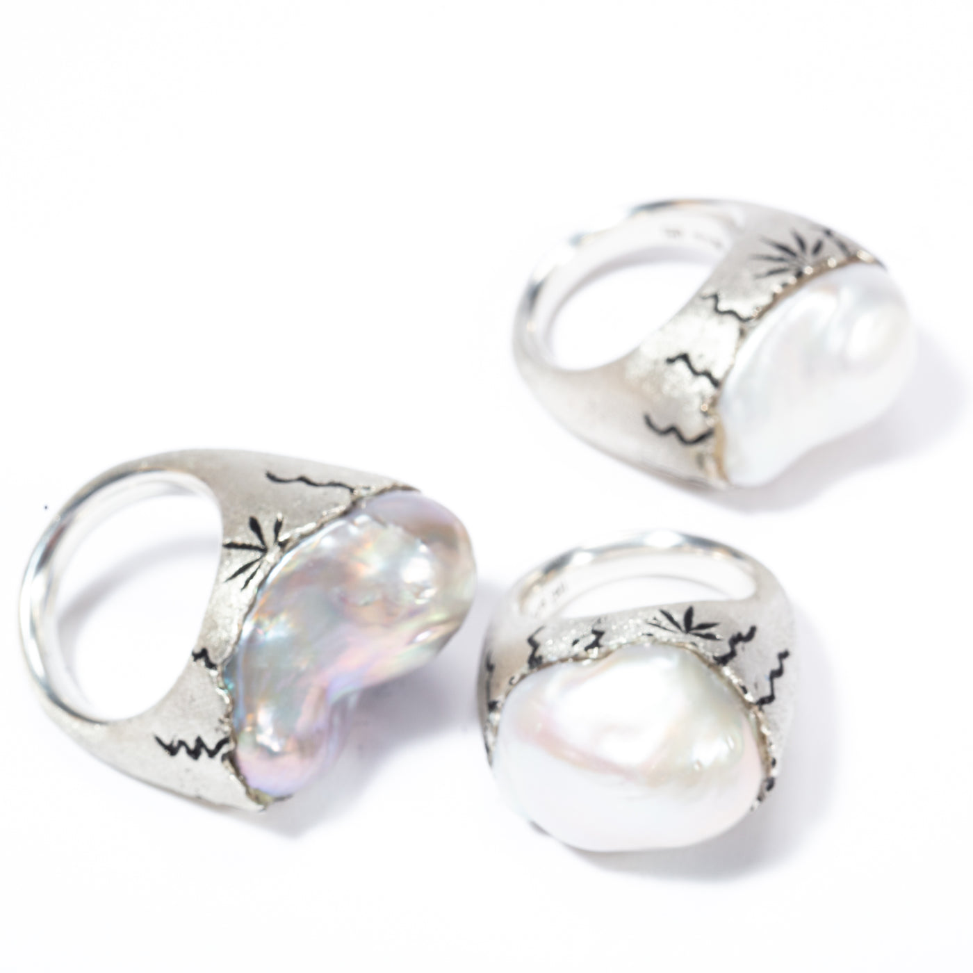 Baroque Pearl Ring: Sterling Silver - 925