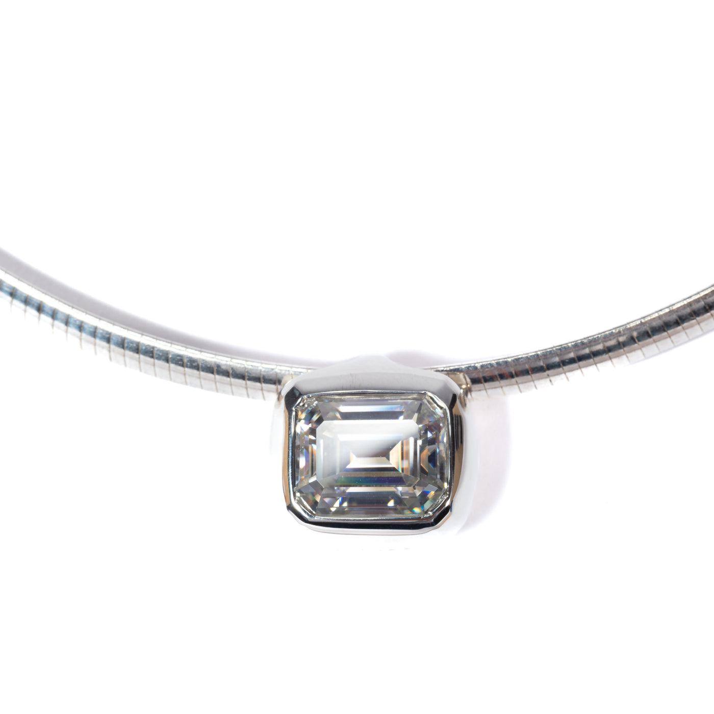 4ct Emerald Cut Necklace