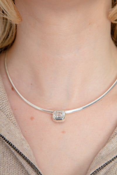 4ct Emerald Cut Necklace