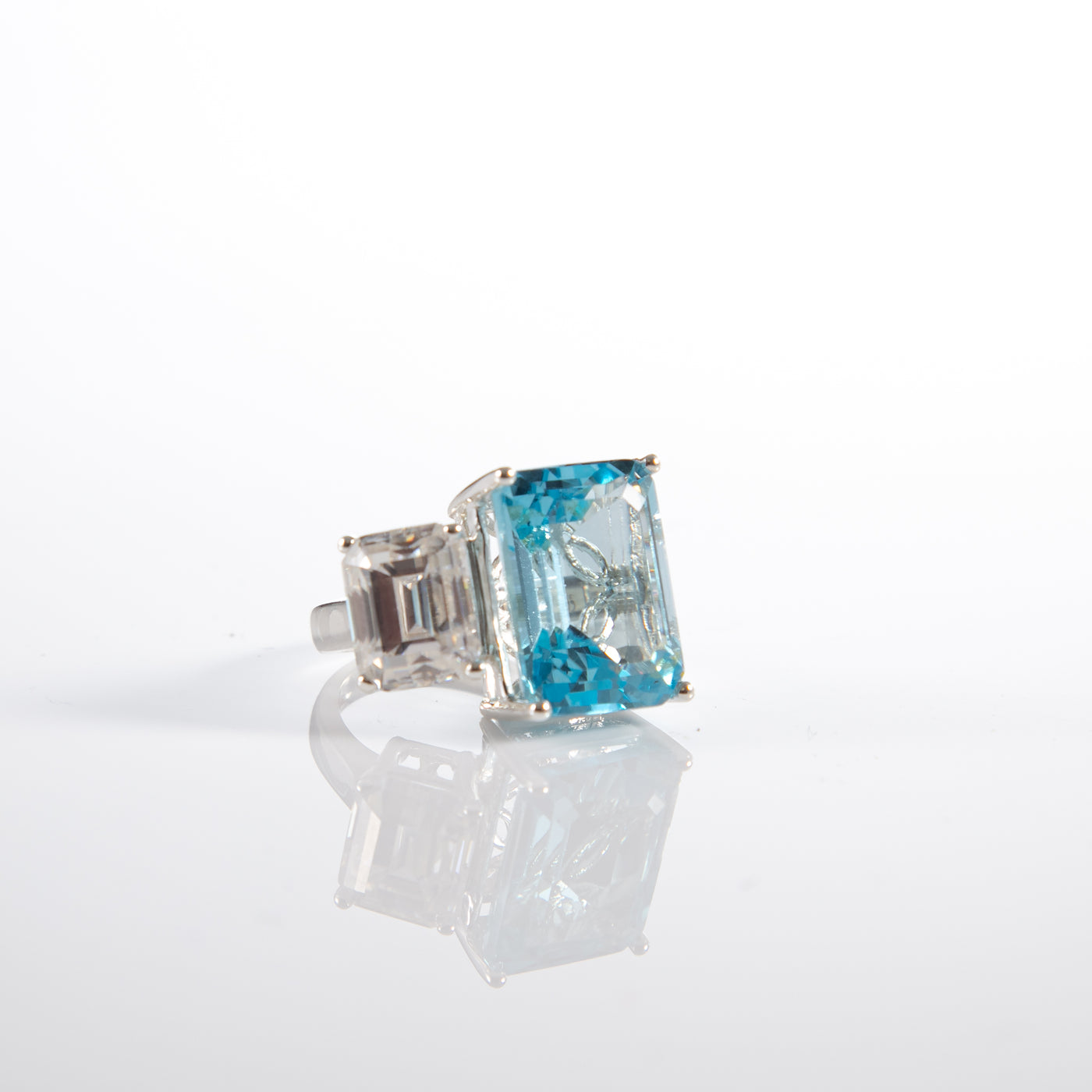 Large Blue Topaz Cocktail Ring