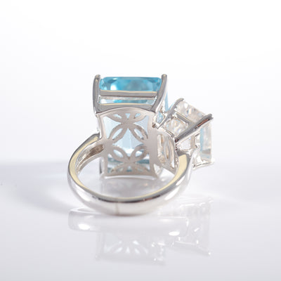 Large Blue Topaz Cocktail Ring