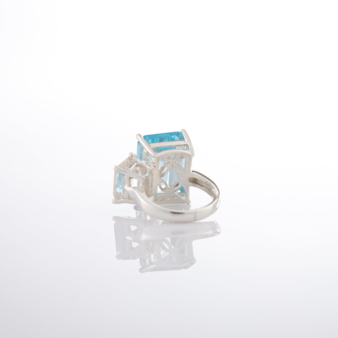 Large Blue Topaz Cocktail Ring