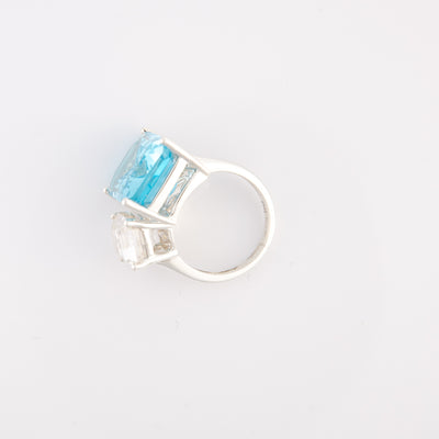 Large Blue Topaz Cocktail Ring