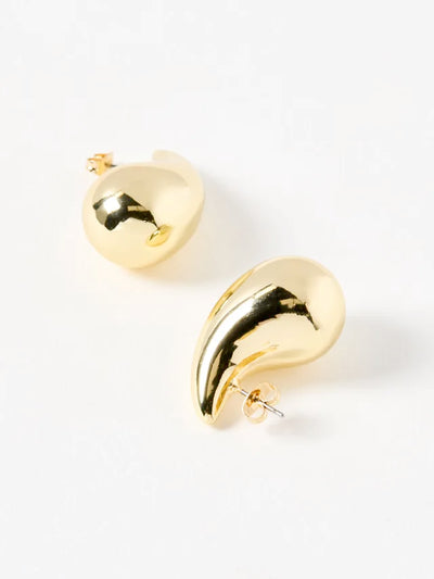 Large Pear Drop Studs - 10k Gold