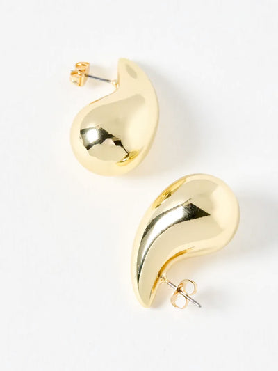 Large Pear Drop Studs - 10k Gold