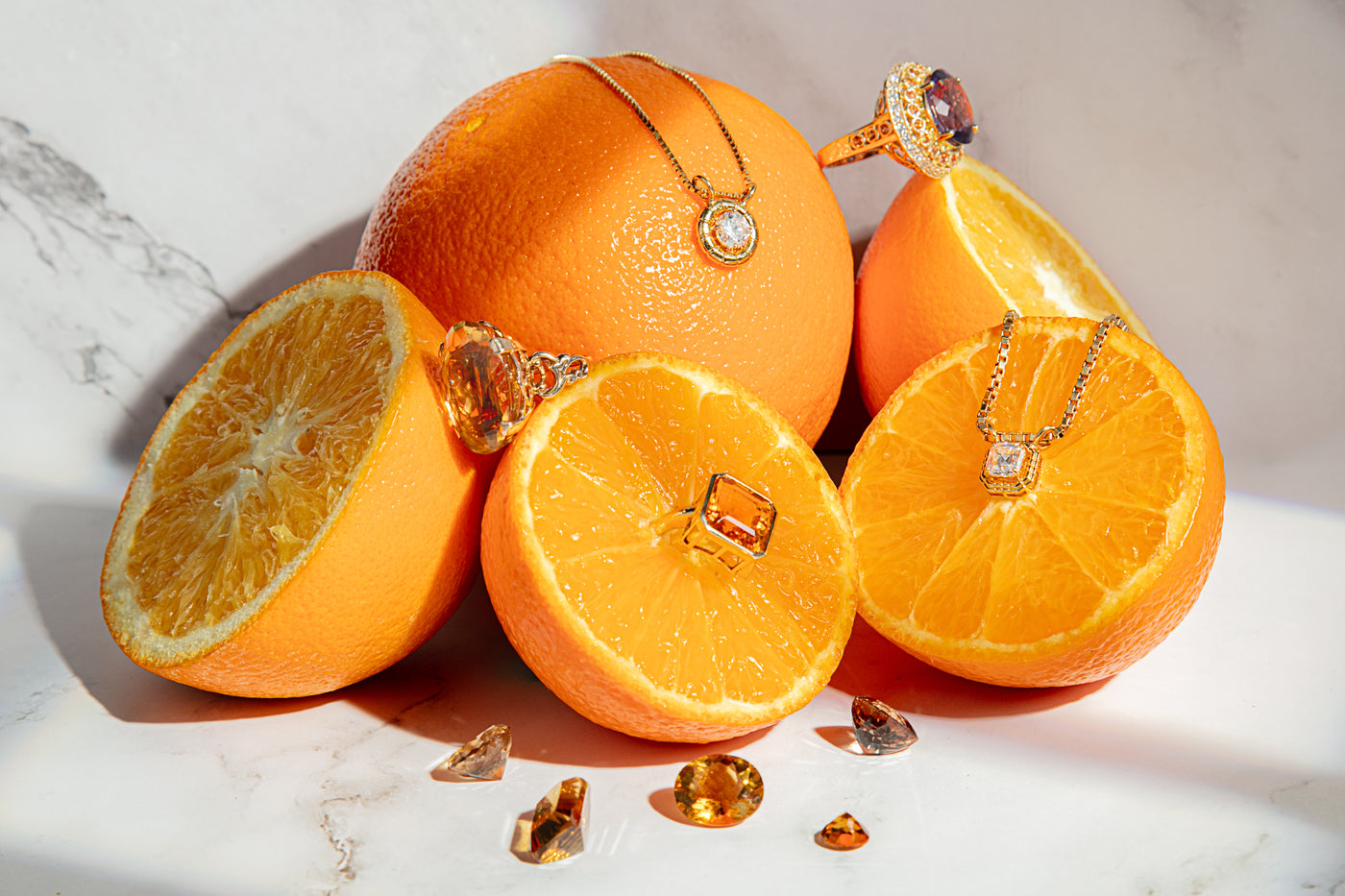 Orange Citrine Pinky Ring