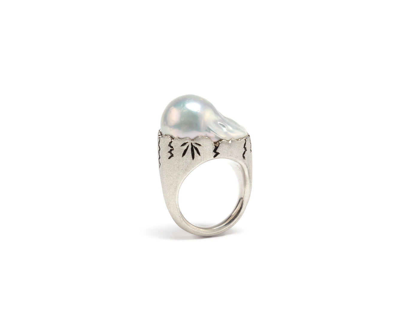 Baroque ‘Ball’ Pearl Ring - White/Pink/Green