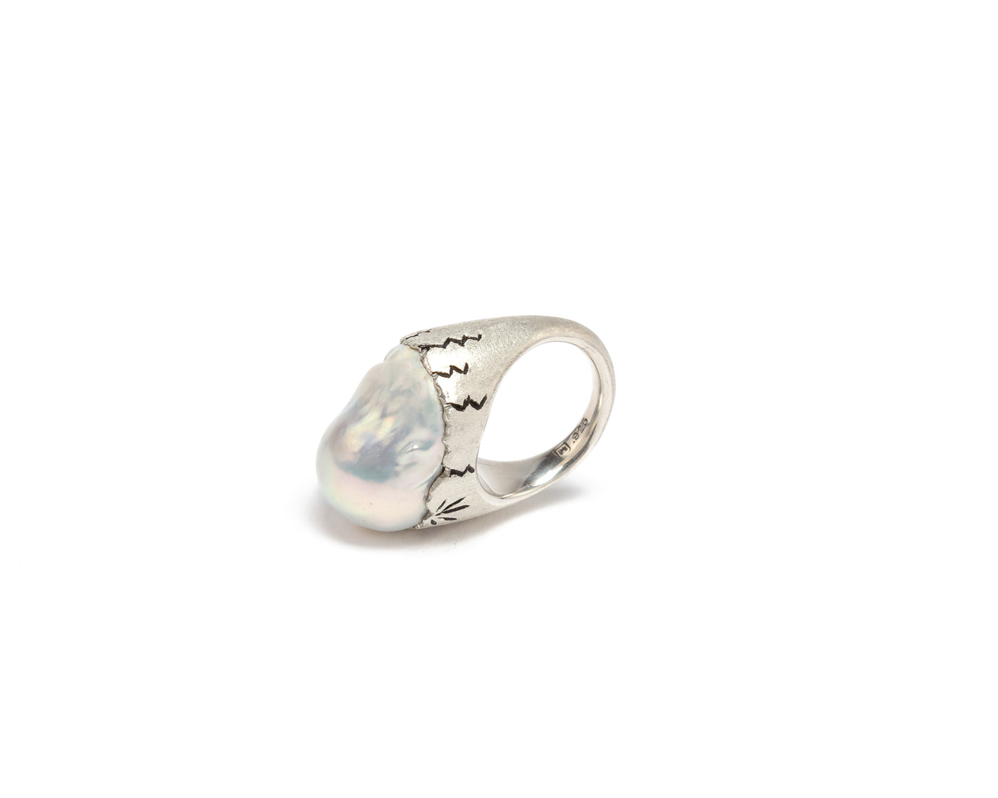 Baroque ‘Ball’ Pearl Ring - White/Pink/Green