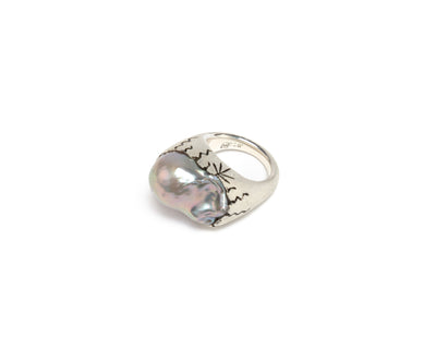 Baroque Pinky Pearl Ring - Pink/Silver