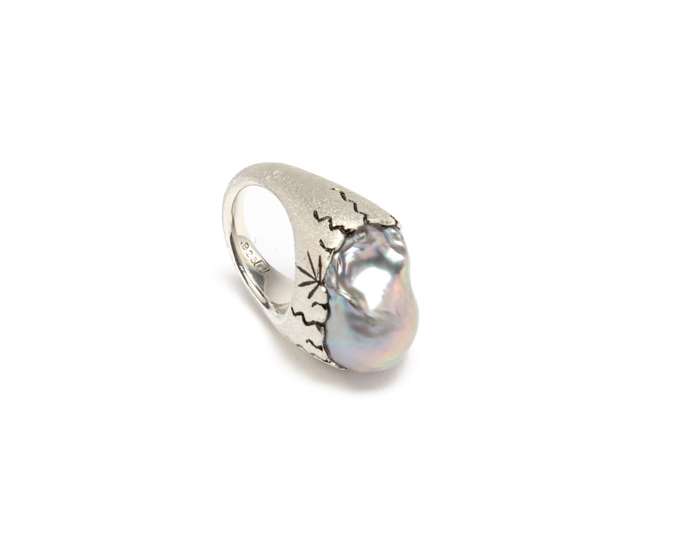 Baroque Pinky Pearl Ring - Pink/Silver