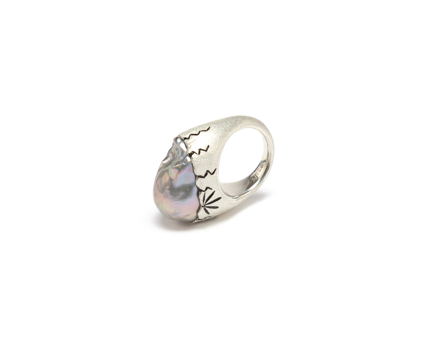 Baroque Pinky Pearl Ring - Pink/Silver