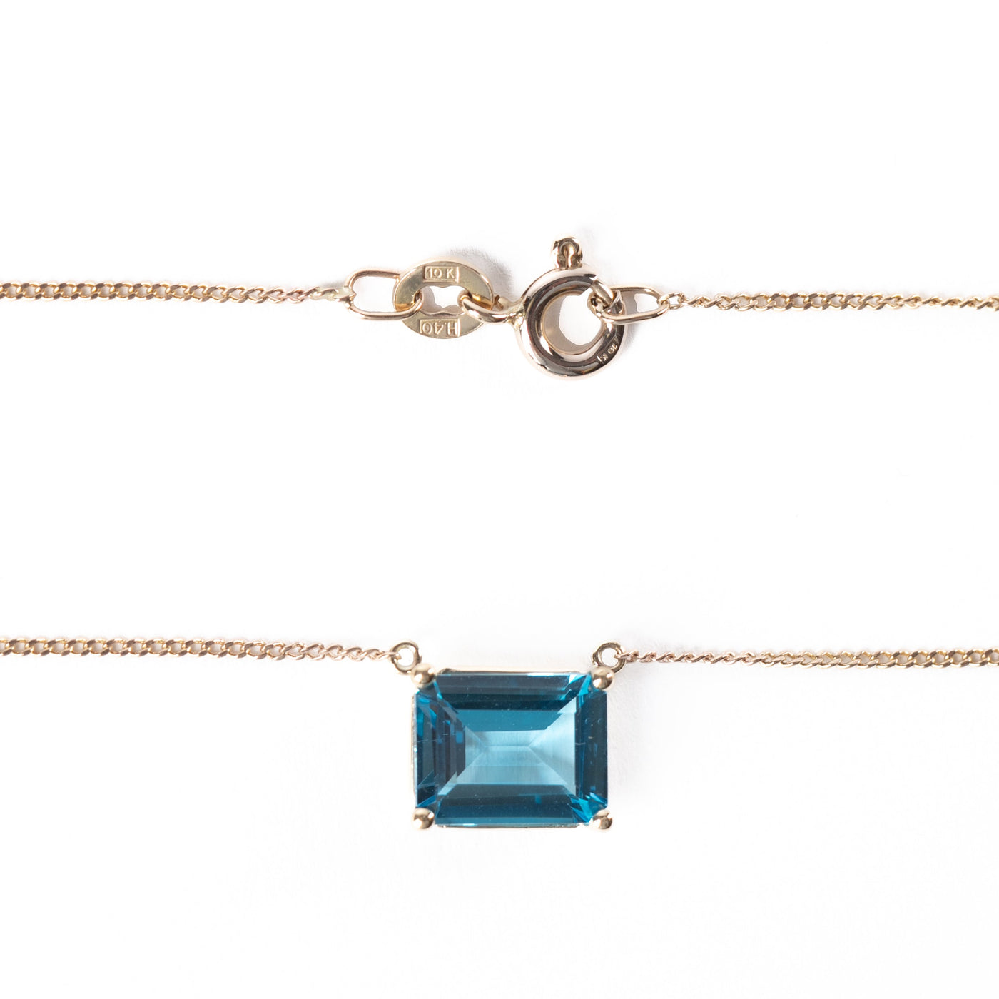 Parrot Blue Tourmaline Gold Necklace