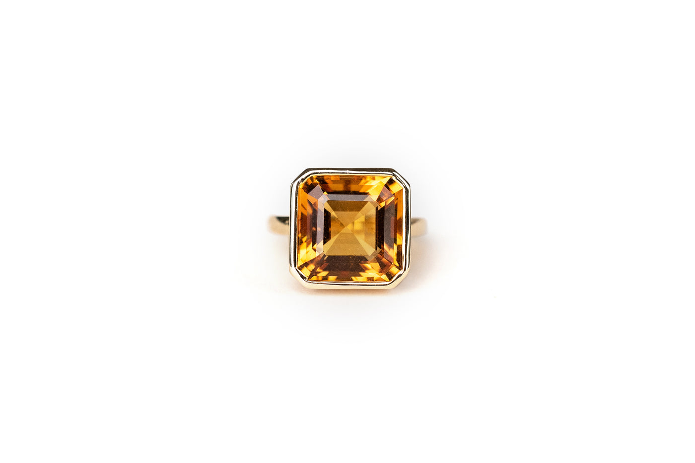 Orange Citrine Pinky Ring - 14k