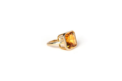 Orange Citrine Pinky Ring - 14k