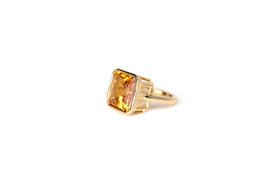 Orange Citrine Pinky Ring - 14k