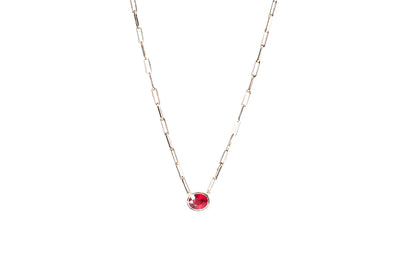 Oval Ruby Necklace -14k