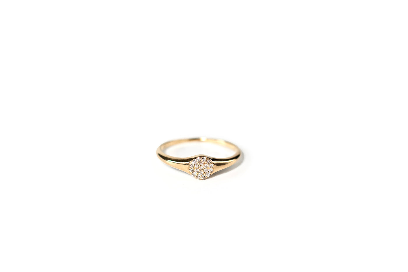 Pave Pinky Ring – Diamonds 10k Yellow Gold