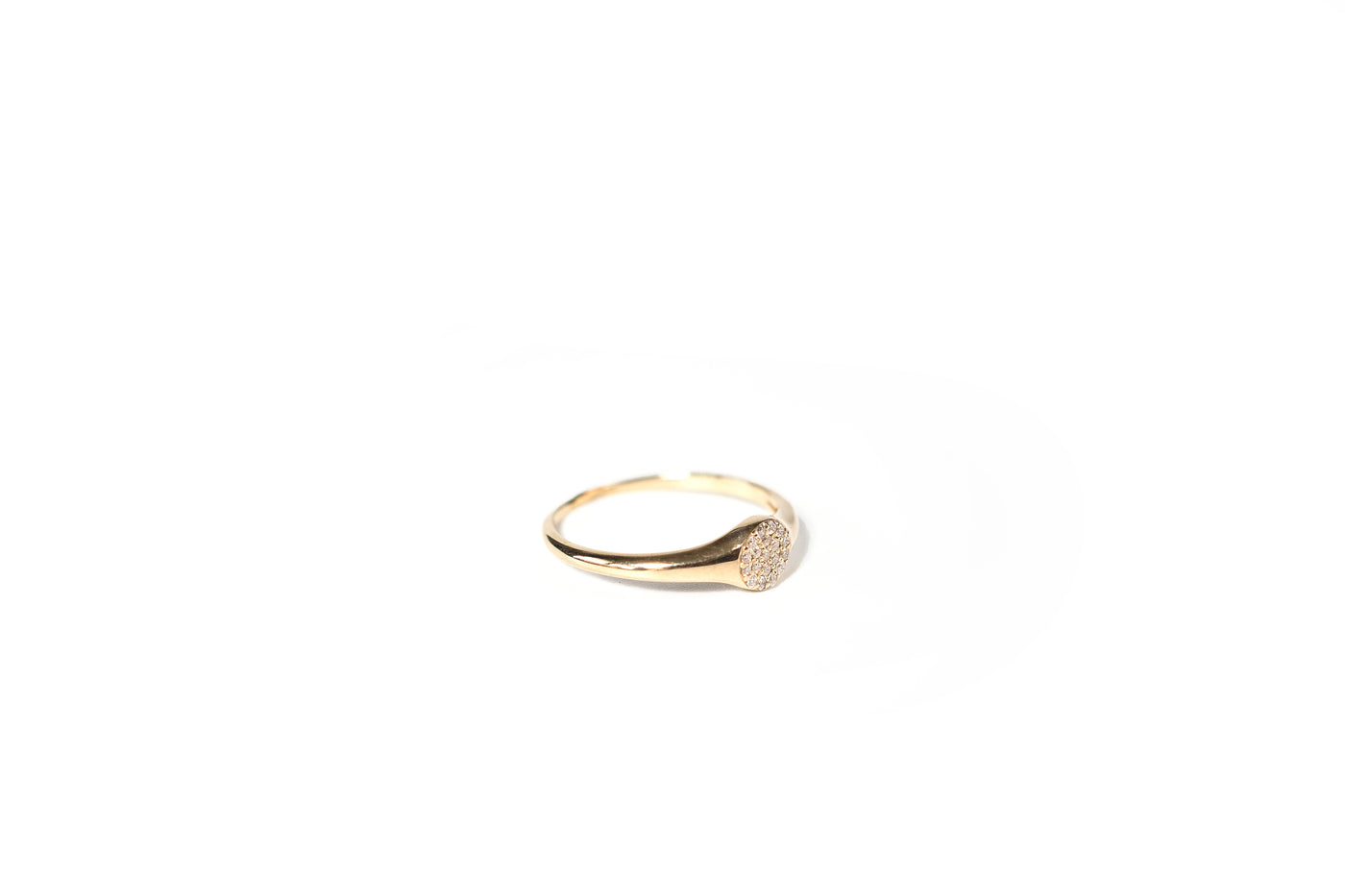 Pave Pinky Ring – Diamonds 10k Yellow Gold