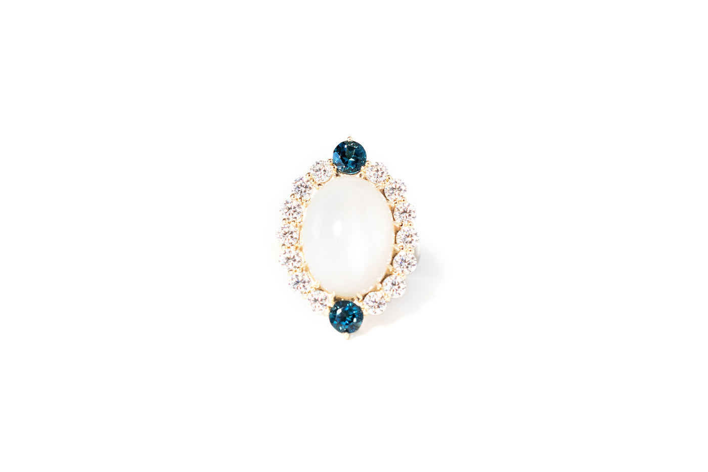 10ct Moonstone and Blue Topaz Ring - 10k