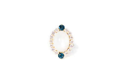 10ct Moonstone and Blue Topaz Ring - 10k