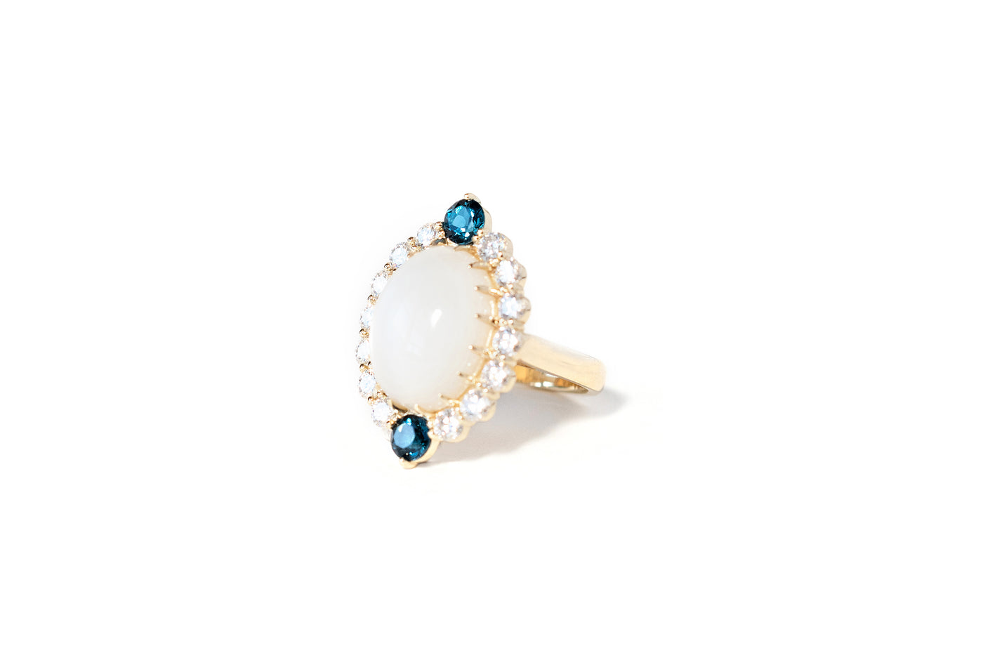 10ct Moonstone and Blue Topaz Ring - 10k