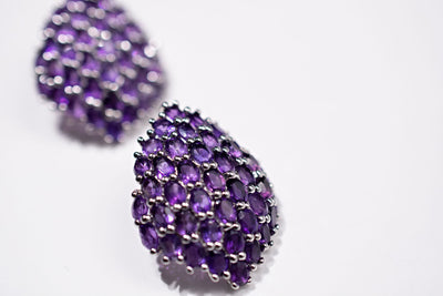 Vivid Purple Vintage Amethyst Earrings