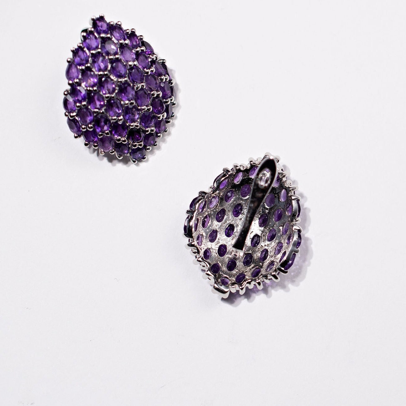 Vivid Purple Vintage Amethyst Earrings