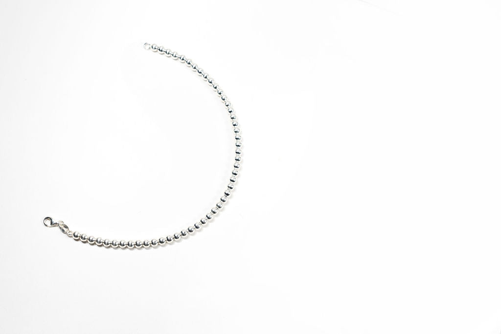 Sterling Silver Medium Ball Chain Bracelet (925) -  7 inch