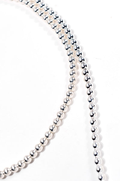 Sterling Silver Ball Chain Necklace (925) - 16 inch