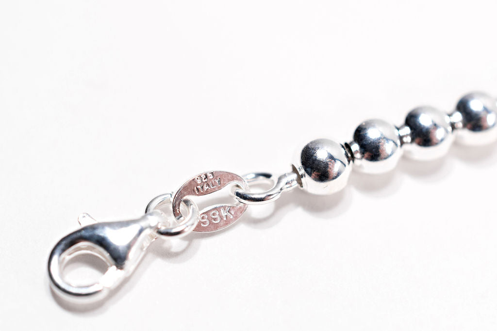 Sterling Silver Medium Ball Chain Bracelet (925) -  7 inch