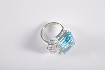 Large Blue Topaz Cocktail Ring