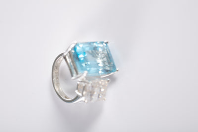 Large Blue Topaz Cocktail Ring