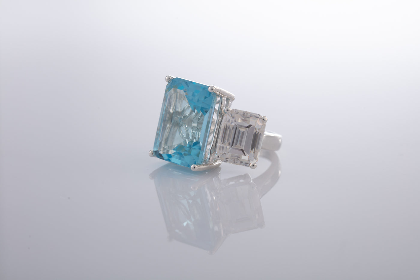 Large Blue Topaz Cocktail Ring