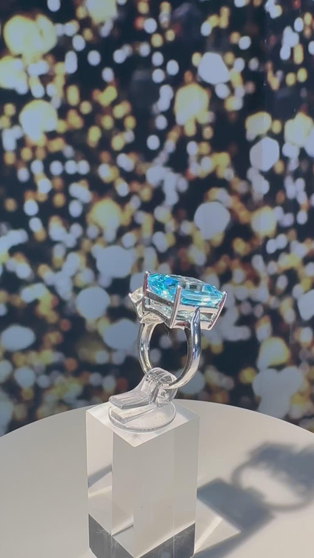 Large Blue Topaz Cocktail Ring